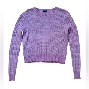 J. McLaughlin Purple Cable Knit Cashmere Sweater Medium